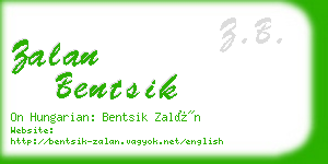 zalan bentsik business card